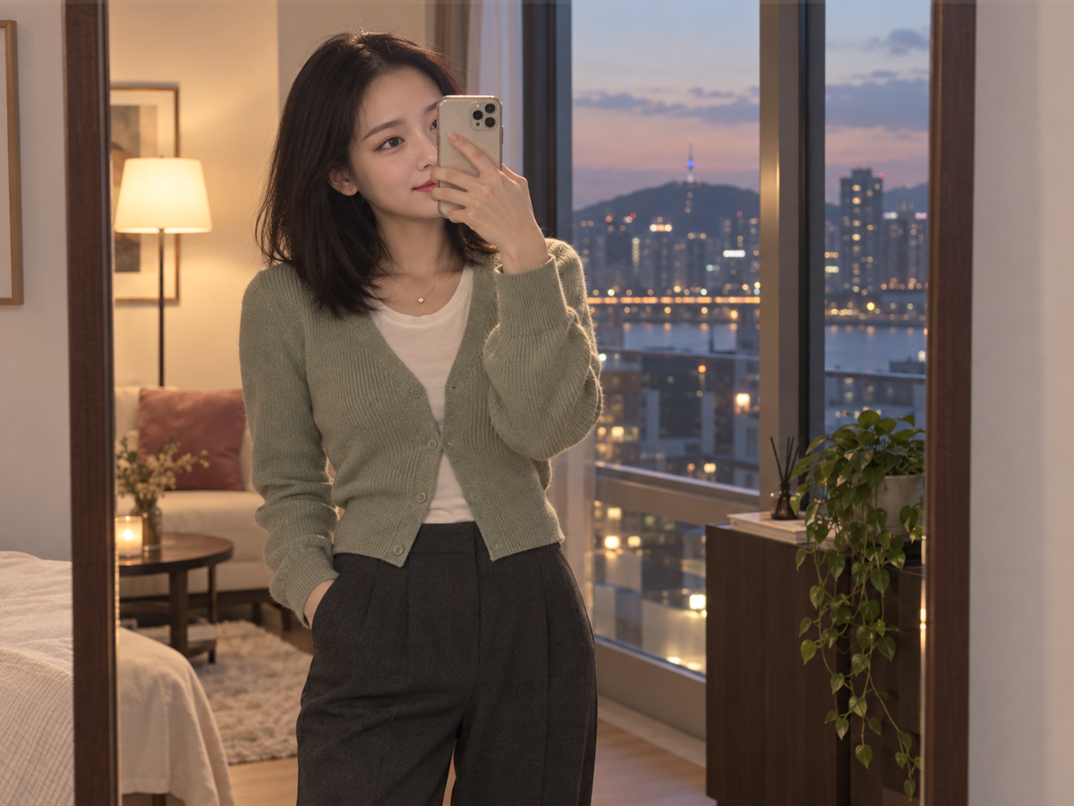 경기도 동두천시 이동과 방문 일정을 안내하는 젊은 성인 한국 여성 관리사